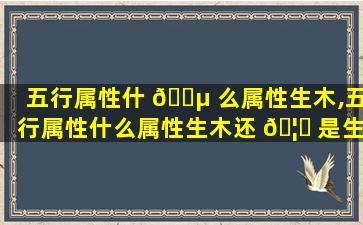 五行属性什 🌵 么属性生木,五行属性什么属性生木还 🦅 是生火